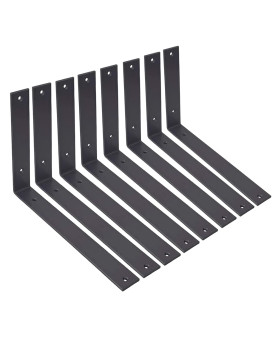 Shelf Brackets 12 Inch L Brackets For Shelves Heavy Duty Black Wall Brackets For Shelves 5Mm Thick Metal Bracket Support For She