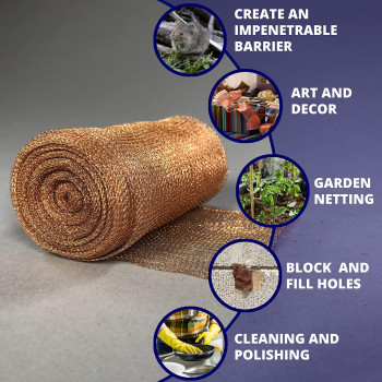 Awf Pro 4 X 60 Copper Mesh For Pest Mice And Rodent Control Pack Of 3 Perfect For Homes Gardens And Decor Rust And Bac