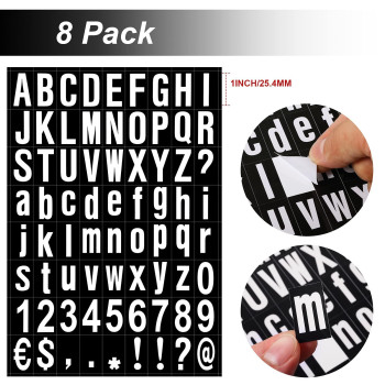 8 Sheets Selfadhesive Vinyl Letters Numbers Kit Mailbox Numbers Sticker For Mailbox Signs Window Door Cars Trucks Home