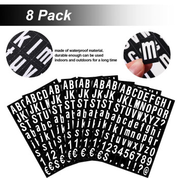 8 Sheets Selfadhesive Vinyl Letters Numbers Kit Mailbox Numbers Sticker For Mailbox Signs Window Door Cars Trucks Home