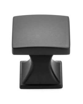 Koofizo Curved Square Top Cabinet Knob Black Pull Handle 25Mm 098 Inch 10Pack For Kitchen Cupboard Door Bedroom Dresse