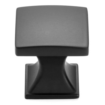 Koofizo Curved Square Top Cabinet Knob Black Pull Handle 25Mm 098 Inch 10Pack For Kitchen Cupboard Door Bedroom Dresse