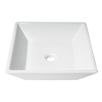 ALFI brand ABC912 White 17 Square Above Mount Ceramic Sink