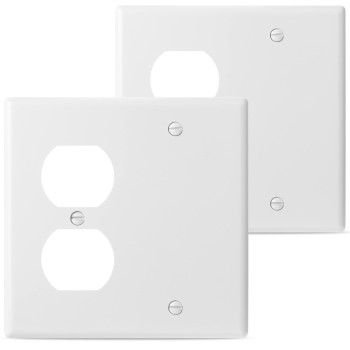 Bates 2Gang Combination Wall Plate 2 Pack 1 Duplex1 Blank Standard Size 2 Gang Wall Plate Outlet Covers Wall Plates Out