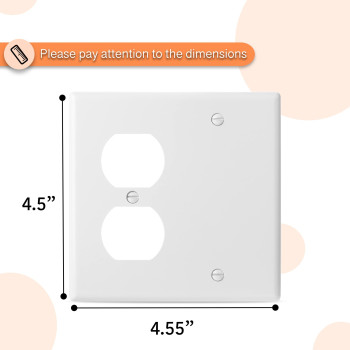 Bates 2Gang Combination Wall Plate 2 Pack 1 Duplex1 Blank Standard Size 2 Gang Wall Plate Outlet Covers Wall Plates Out