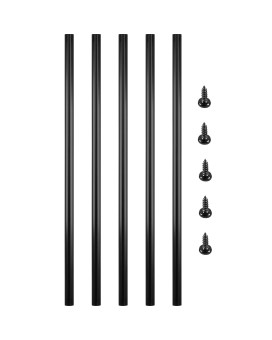 Vevor Balusters 32 Inch51 Pack Staircase With Screws Round Aluminum Railing For Outdoor Stair Deck Porch Black 51 Count