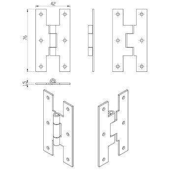 Qcaa Black Steel Hhinge For Cabinet Doors Matte Black 6 Pack Made In Taiwan