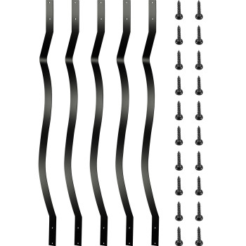 Vevor Balusters 295 Inch61 Pack Staircase With Screws Wavy Aluminum Railing For Outdoor Stair Deck Porch Black