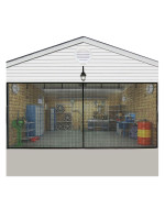 Eapele Garage Door Screen 16X7Ft For 2 Car Garage 300Mesh Screen Keep Out Dust Also Allow Fresh Air To Come Through Strong Ma