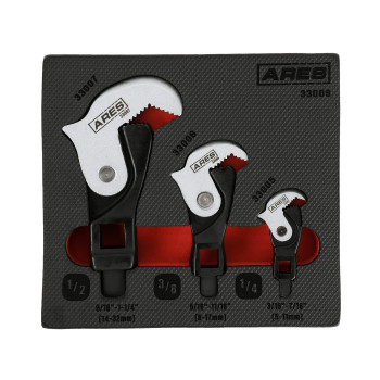 Ares 33009 3Piece Auto Adjusting Crowfoot Wrench Set Spring Loaded Adjustable Wrench Set With 5 To 32Mm 316Inch To 1 14