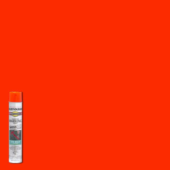 Rustoleum 350994 Professional Mega Size Inverted Marking Quarter Mile Distance Spray Paint 26 Oz Fluorescent Redorange