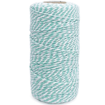 Twine String Aqua Blue And White Baker String 328 Feet 2Mm Thick Christmas Halloween Twine String For Gift Wrapping Diy Crafts H