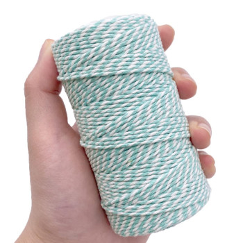 Twine String Aqua Blue And White Baker String 328 Feet 2Mm Thick Christmas Halloween Twine String For Gift Wrapping Diy Crafts H