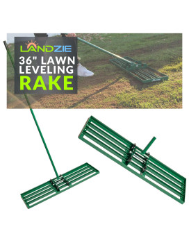 Landzie Lawn Leveling Rake 36 Inch Steel Handle Lawn Leveler Yard Leveling Rake And Lawn Leveling Tool Dirt Leveling Rake And