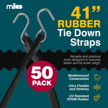 Miloo Rubber Bungee Cords With Hooks Heavy Duty Tarp And Cargo Straps Made In Usa