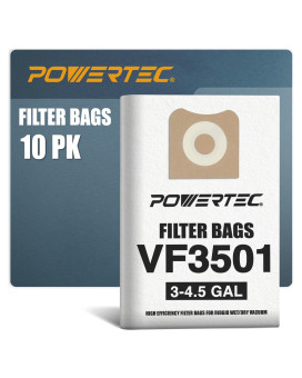 Powertec Shop Vacuum Bags 10Pk For Ridgid Vf3501 23738 Filter Bags Size C 345 Gallon For Shop Vac Replacement Bags Ridgid