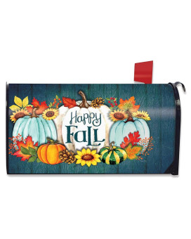 Briarwood Lane Happy Fall Pumpkins Primitive Magnetic Mailbox Cover Autumn Leaves Standard