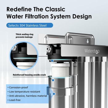 Waterdrop Tstuf 001M Ultrafiltration Under Sink Water Filter Stainless Steel Water Filter For Sink 5X Service Life 9999