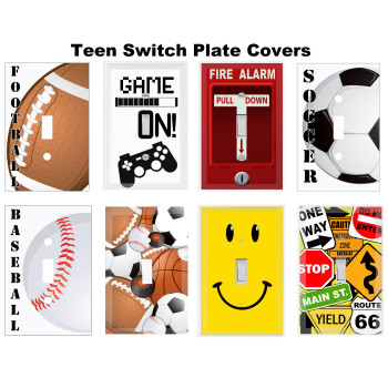 Fire Alarm Cool Light Switch Plate Cover For Teens Room Fun Novelty Gift Decorative Decor Bedroom Fire Alarm