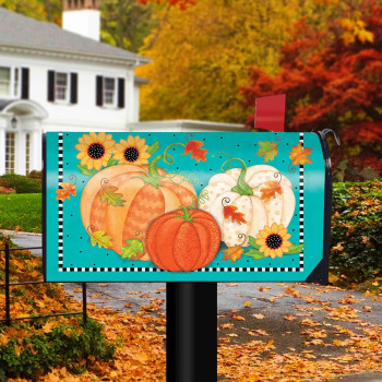 Briarwood Lane Whimsical Fall Primitive Magnetic Mailbox Cover Autmn Sunflowers Standard