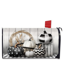 Briarwood Lane Black White Pumpkins Fall Magnetic Mailbox Cover Farmhouse Autumn Standard