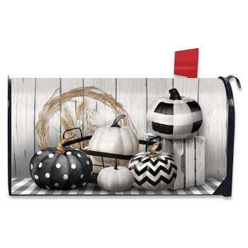 Briarwood Lane Black White Pumpkins Fall Magnetic Mailbox Cover Farmhouse Autumn Standard