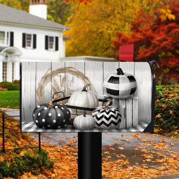 Briarwood Lane Black White Pumpkins Fall Magnetic Mailbox Cover Farmhouse Autumn Standard