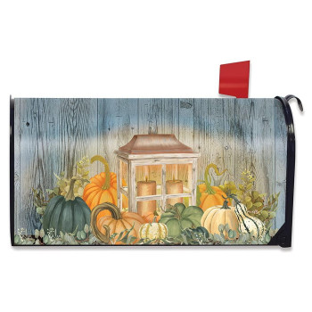 Briarwood Lane Autumns Glow Lantern Primitive Magnetic Mailbox Cover Fall Pumpkins Standard