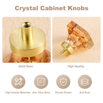 Coolnews 4 Pack Crystal Glass Cabinet Knobs Brushed Nickel Cabinet Knobs And Pulls Square Knobs For Dresser Drawer