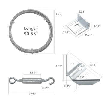 Home Master Hardware 2 Pack Anti Sag Gate Kit For Wooden Fence Repair Zinc Plated Steel Antisag Gate Hardware Kit Turnbuckl