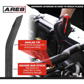 Ares 460083Piece Pry Bar Set 8Inch 12Inch And 175Inch Pry Bars Angled Tip For Lifting And Prying Comfortable Nons