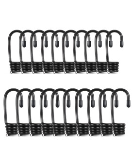 20 Pieces Bungee Hooks Bungee Shock Cords Hooks 14 38 Inch Wire Coated Black Bungee Cord Hook Bungee Shock Cords Hook For Boat