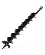 Bisupply Auger Drill Bit 4 X 30 Inch Garden Auger Spiral Drill Bit Black Steel Garden Auger Spiral Drill Bit Tool