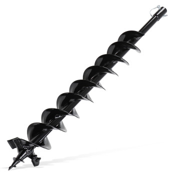 Bisupply Auger Drill Bit 4 X 30 Inch Garden Auger Spiral Drill Bit Black Steel Garden Auger Spiral Drill Bit Tool