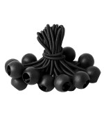 16 Pack Bungee Balls Cords Black Ball Bungee Heavy Duty Heavyweight 4 Inches Tarp Bungee Cords Weather Resistant Tie Down Stra