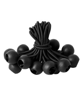 16 Pack Bungee Balls Cords Black Ball Bungee Heavy Duty Heavyweight 4 Inches Tarp Bungee Cords Weather Resistant Tie Down Stra