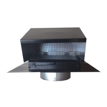 Builders Best 84035 Galvanized Steel Roof Vent Cap With Damper Removable Screen 4 Diameter Collar Black