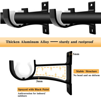 Curtain Rod Brackets Curtain Rod Holders Black Curtain Rod Bracket Heavy Duty Curtain Rods Hook For Wall Curtain Brackets Drape