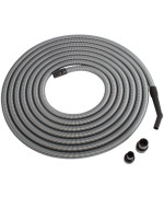 Centec Systems 50 Ft Premium Shop Vacuum Extension Hose With 2 Tank Adapters And 125 Curved End Silver