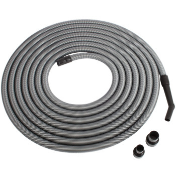 Centec Systems 50 Ft Premium Shop Vacuum Extension Hose With 2 Tank Adapters And 125 Curved End Silver