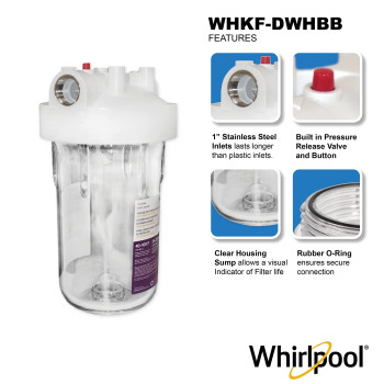 Whirlpool Large Capacity 10 X 45 Whole House Water Filter System Whkfdwhbb 1 Port Nsf Certified Reduces Sediment Sand