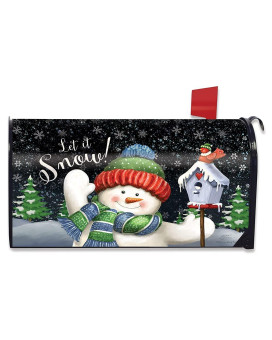 Briarwood Lane Snow Time Snowman Winter Magnetic Mailbox Cover Let It Snow Standard