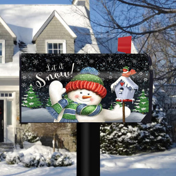 Briarwood Lane Snow Time Snowman Winter Magnetic Mailbox Cover Let It Snow Standard