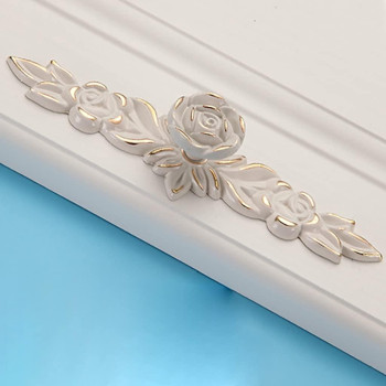 Esreake 6 Pack European Style Rose Cabinet Knobs With Backplate 66 Vintage Kitchen Zinc Alloy Flower Drawer Pulls For Dresse