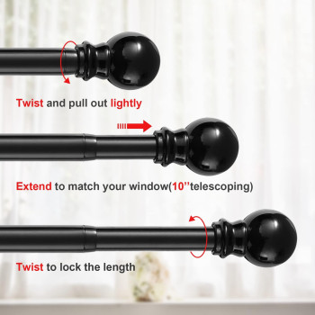 Horse Secret Black Curtain Rod 1 Inch Extra Long Curtain Rods For Windows 32 To 95 Inch Adjustable Window Curtains Rod For L