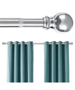 Silver Decorative Curtain Rods For Windows 32 To 95 Inch 1 Inch Heavy Duty Extra Long Curtain Rod Adjustable Curtain Rod Wit