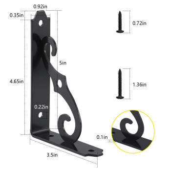 Home Master Hardware 5 Inch Shelf L Brackets Decorative Shelf Brackets Shelf Support Corner Brace Joint Right Angle Bracket With