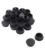 Jersvimc 25Pcs 34 Inch19Mm Black Hole Plug Plastic Hole Cover Round End Cap Plug Flush Type Tube Insert Plug Pipe Post Plug