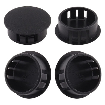 Jersvimc 25Pcs 34 Inch19Mm Black Hole Plug Plastic Hole Cover Round End Cap Plug Flush Type Tube Insert Plug Pipe Post Plug