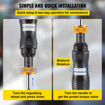 Vevor Torque Screwdriver 14 Drive Screwdriver Torque Wrench Torque Screwdriver Electrician 1050 Inlbs 1 Inlb Increment